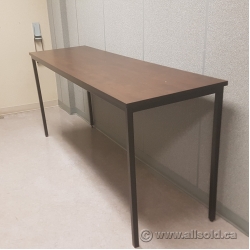 84" Metal Frame Wood Surface Work Table Lunch Room Table